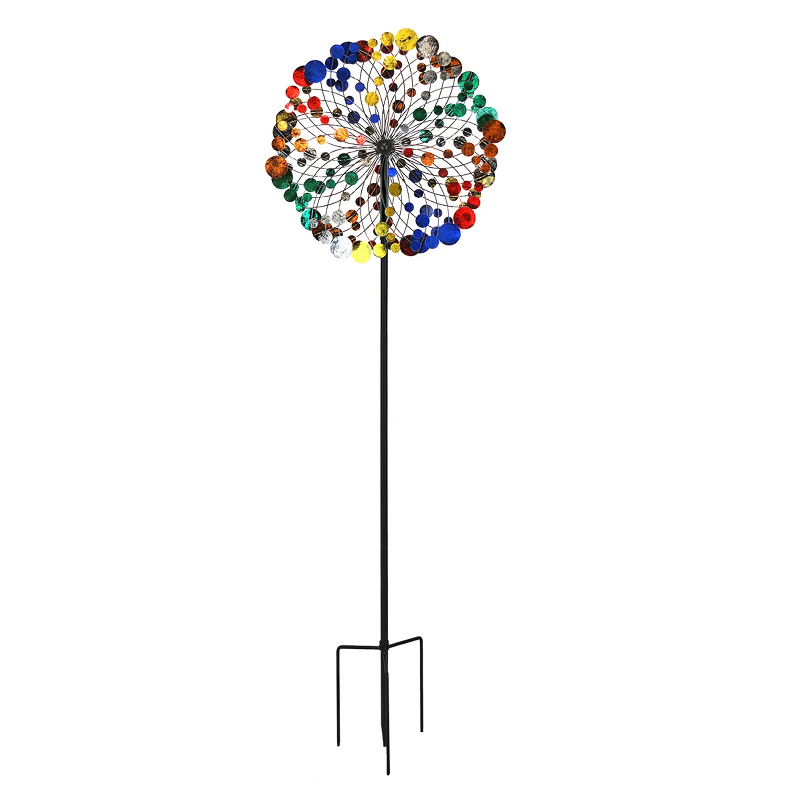 

Colorful Metal Disc Wind Spinner Two-way Rotation Design Gardening Decoration L23