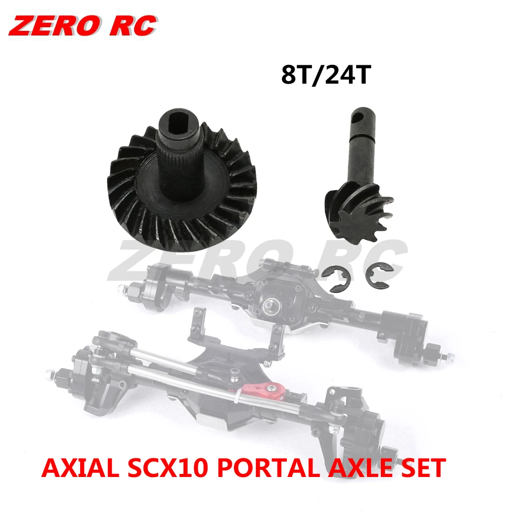 Сверхмощный винтовой конический кольцевой шестерни Набор 8T 24T для 1/10 осевого SCX10