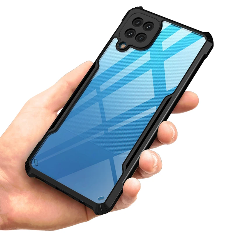 Роскошный противоударный прозрачный чехол с рамкой для телефона Samsung Galaxy A12 A22 A 12