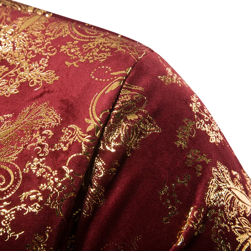 Мужской Блейзер в стиле стимпанк мужской пиджак с цветочным принтом пейсли