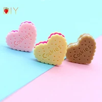 20pcs hot sell simulation love cookies resin patch diy crafts supplies phone shell patch hair accessories material kids gift toy