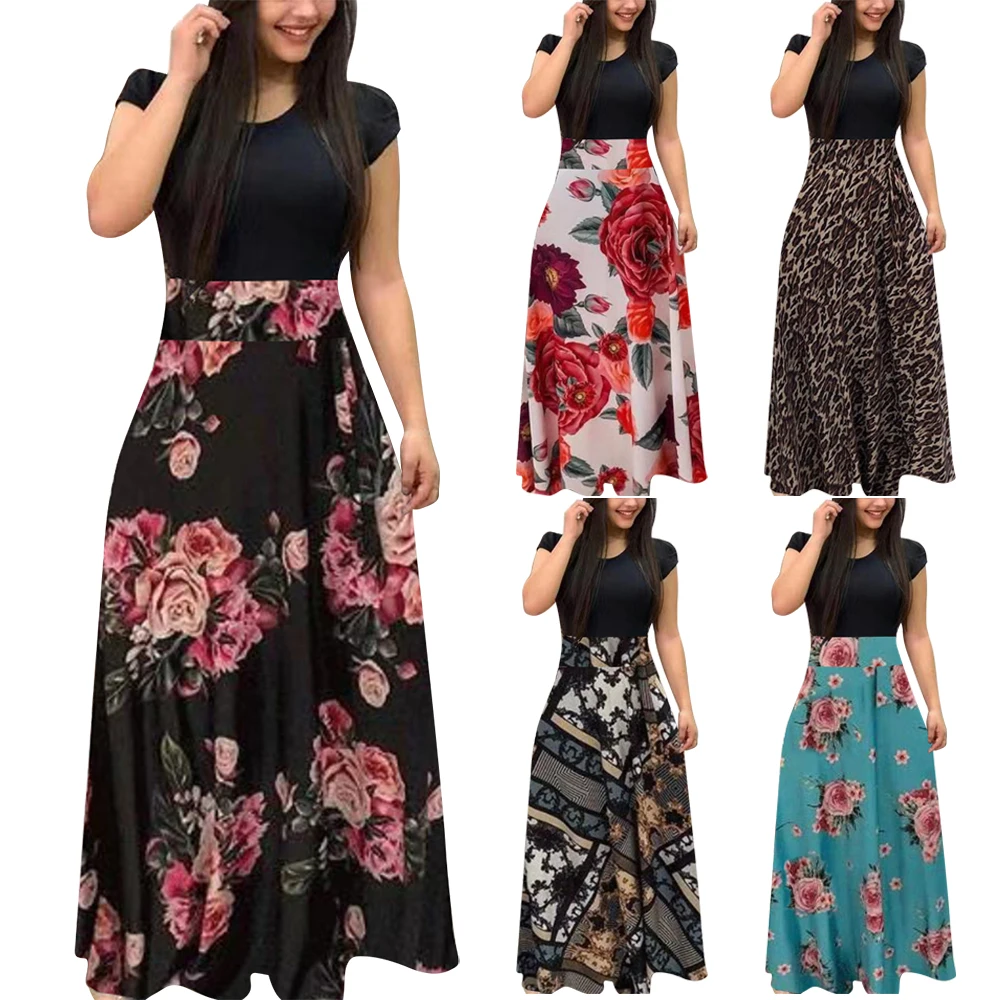 Женское длинное платье макси Wipalo летнее пляжное с цветочным принтом в стиле бохо