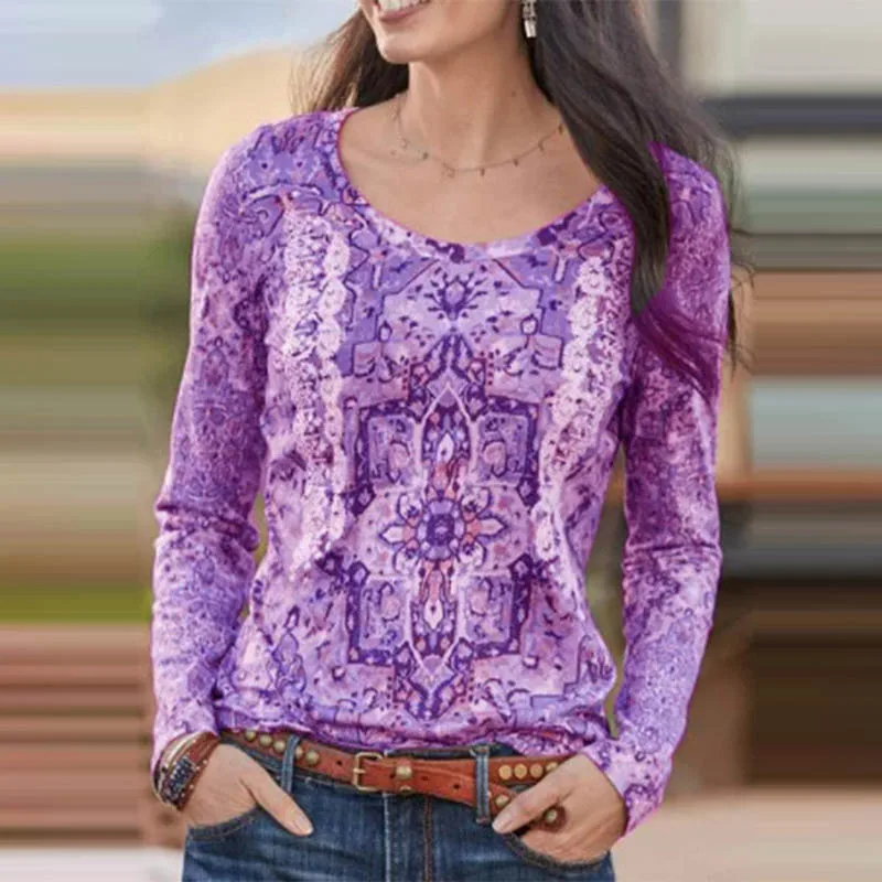 Женская свободная футболка с длинным рукавом повседневный элегантный пуловер в