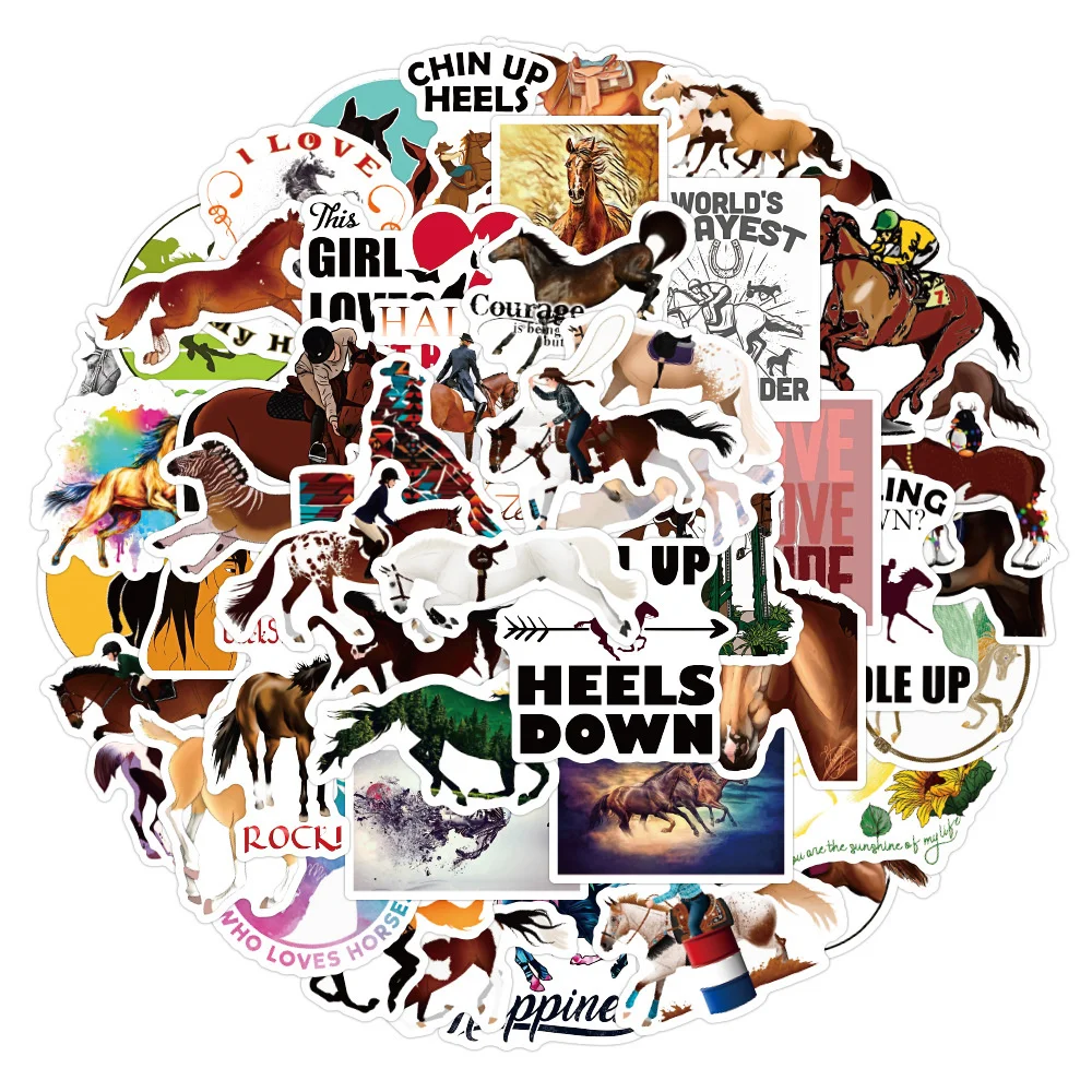 

10/30/50PCS Equestrian Lovers Graffiti Horse Sticker DIY Laptop Skateboard Mobile Phone Decoration Gift Toy Sticker Wholesale