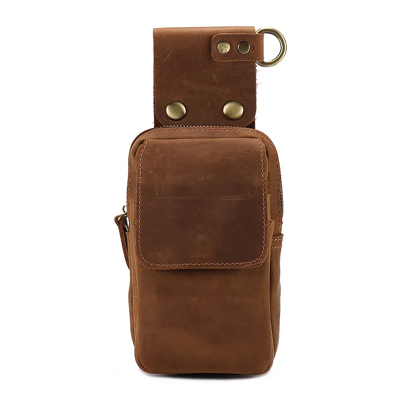 

Men Oil Wax Genuine Leather Cowhide Vintage Travel Riding motorcycle Hip Bum Belt Pouch Fanny Pack Waist Purse Clutch Bag 3135