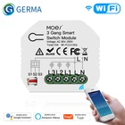 GERMA Мини DIY WiFi умный светильник, переключатель, 3 банды 12 пути, модуль Smart LifeTuya, управление приложением, работает с Alexa и Google Home