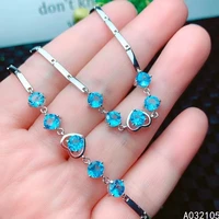 kjjeaxcmy fine jewelry 925 sterling silver inlaid natural swiss blue topaz women fresh elegant round gem hand bracelet support d