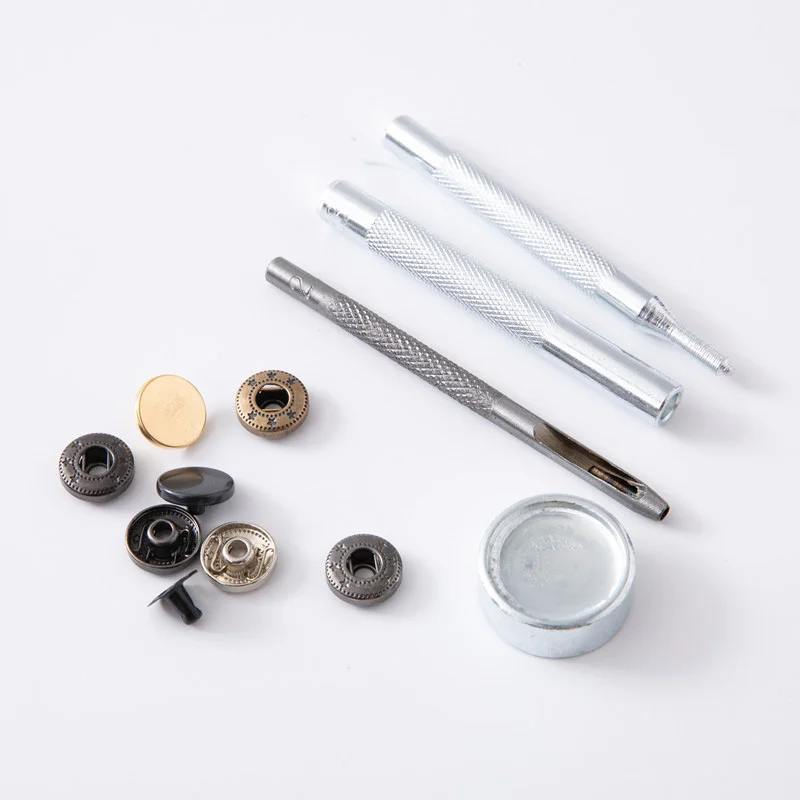 Кожа застежки кнопки комплект 12 5 мм Металлические Кнопки 4 Установка инструменты