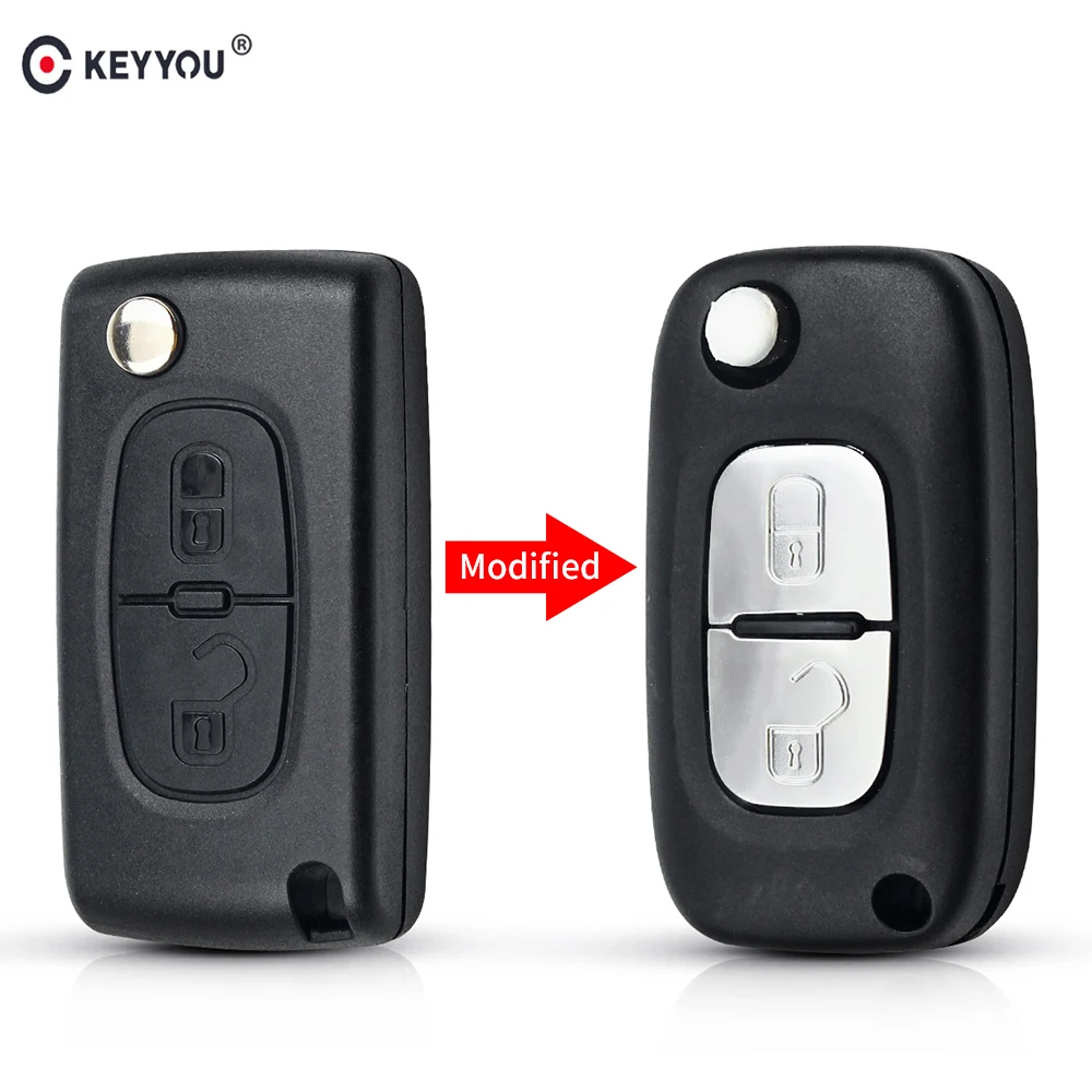 Складной чехол брелок для PEUGEOT 406 407 408 308 307 107 207|key 2 button|case key peugeotecar peugeot 207 |
