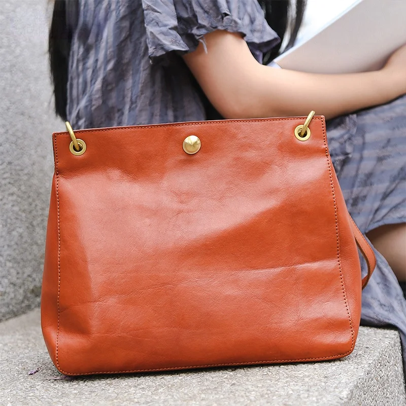 

Genuine Leather Women's Bag Shoulder Bag First Layer Cowhide Multifunctional Tote Large-Capacity Crossbody Bag