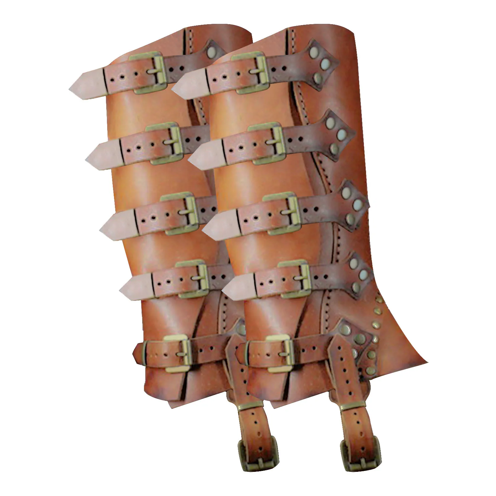 

Leggings Shoe Cover 1 Pair Of Medieval Steampunk Men's Samurai PU Leather Leggings Shoe Covers Wrap For Retro Clothing