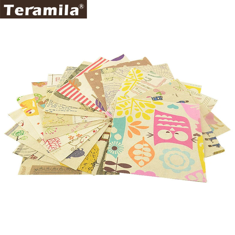 Тканевая ткань Teramila из хлопка и льна 20 шт./партия 12x12 см | Дом сад