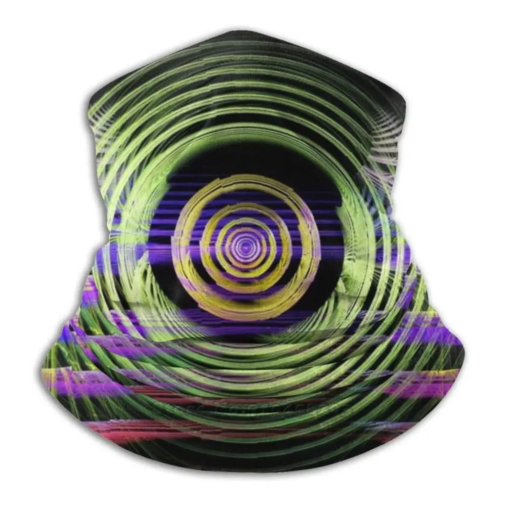 

©Da Fs Circles V1. Бандана шарф-маска шейный Теплый головной убор Ohdz огни абстрактный прохладный черный цвет абстрактный Фрактальный