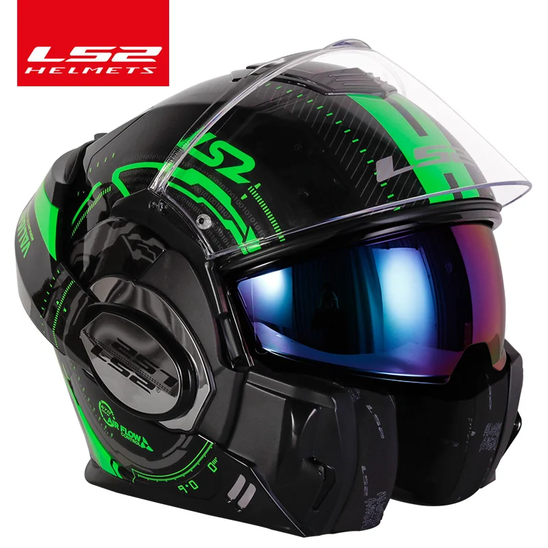 LS2 FF399 флип-ап мото rcycle шлем двойной козырек Аутентичные LS2 Valiant анфас шлемы moto capacete cascos