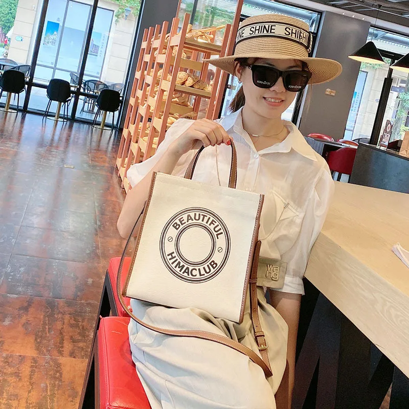 

Новинка 2021, модная универсальная диагональная Портативная Сумка-тоут через плечо, Повседневная простая сумка с рисунком для мам, вместител...