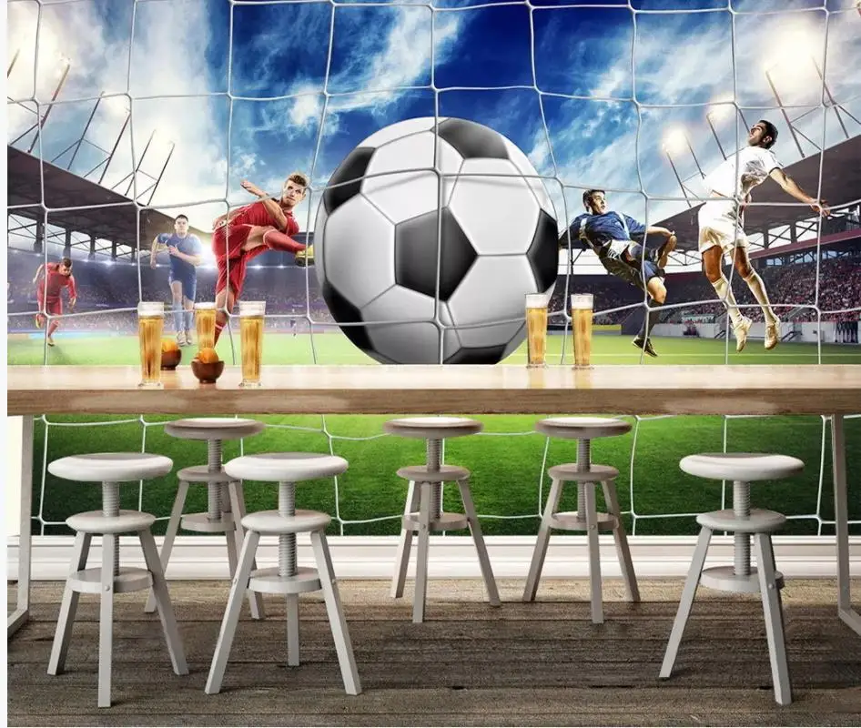 3D стены Бумага чемпионата мира по футболу 3d футбол задний фон стадион настенные