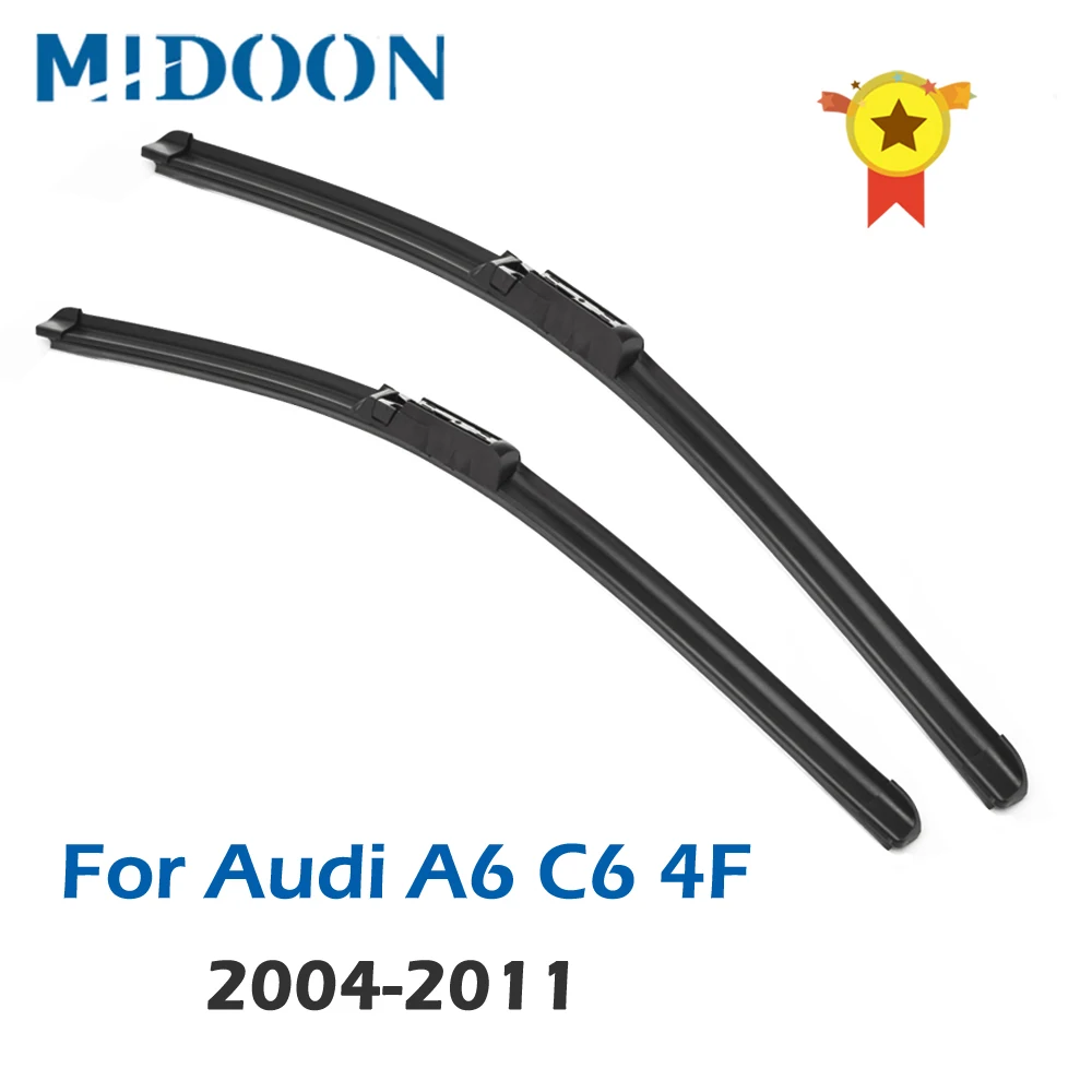 Передние щетки стеклоочистителя MIDOON Winscreen LHD для Audi A6 C6 4F 2004 2011 S6 RS6 лобовое стекло