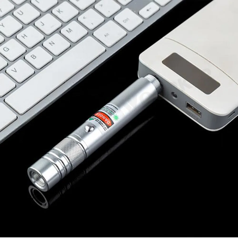 Зеленая лазерная указка высокой мощности 1000 м USB перезаряжаемый лазерный прицел