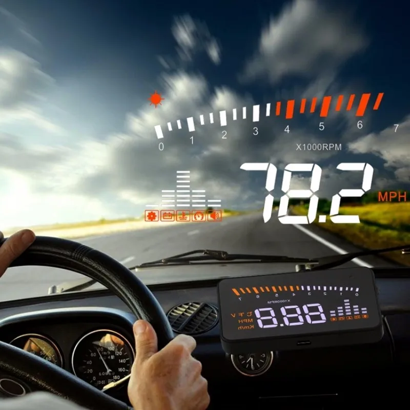 Фото Для автомобилей Toyota Camry/Prius 2010-2019, OBD HUD, электронный лобовый дисплей, отражающий лобовое стекло №3