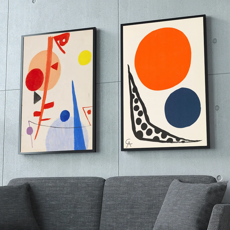 Картина DDHH оранжевая абстракция на холсте настенное искусство картина для