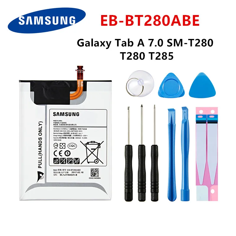 

SAMSUNG Orginal Tablet EB-BT280ABE 4000mAh Battery For Samsung Galaxy Tab A 7.0 SM-T280 T280 T285 Tablet Battery +Tools