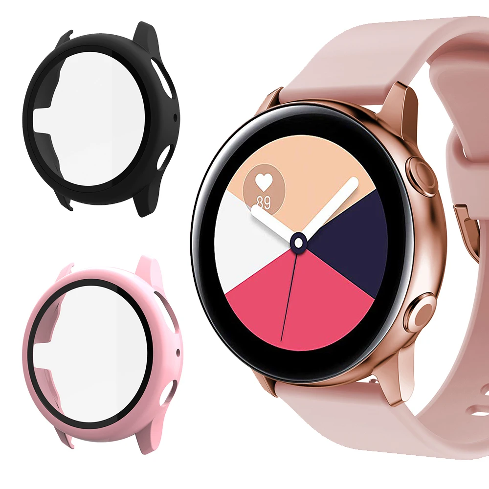 Чехол и стекло для Samsung Galaxy Watch Active 2 44 мм 40 всесторонний бампер из ТПУ Защита