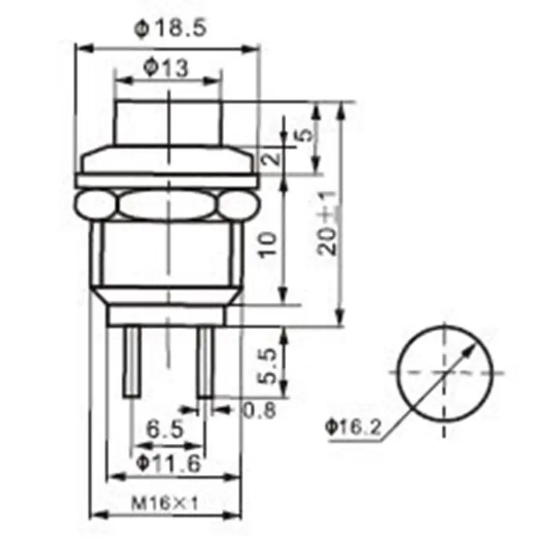 Мгновенный кнопочный переключатель 16 мм 18 шт. | Строительство и ремонт