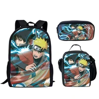 anime ninja uzumaki uchiha narutoes 16 backpack lunch bag pencil case for kids students