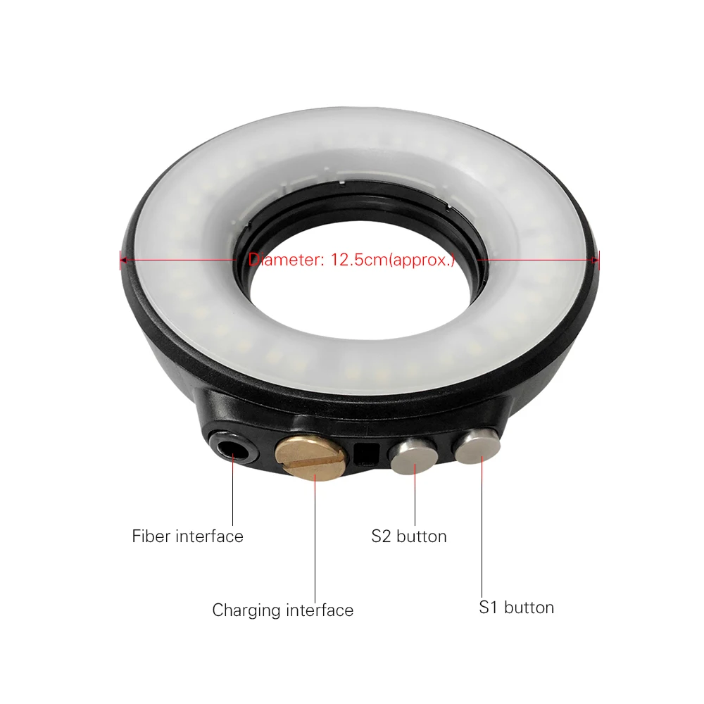 Водонепроницаемая светодиодная Кольцевая вспышка для видеокамеры лампа с