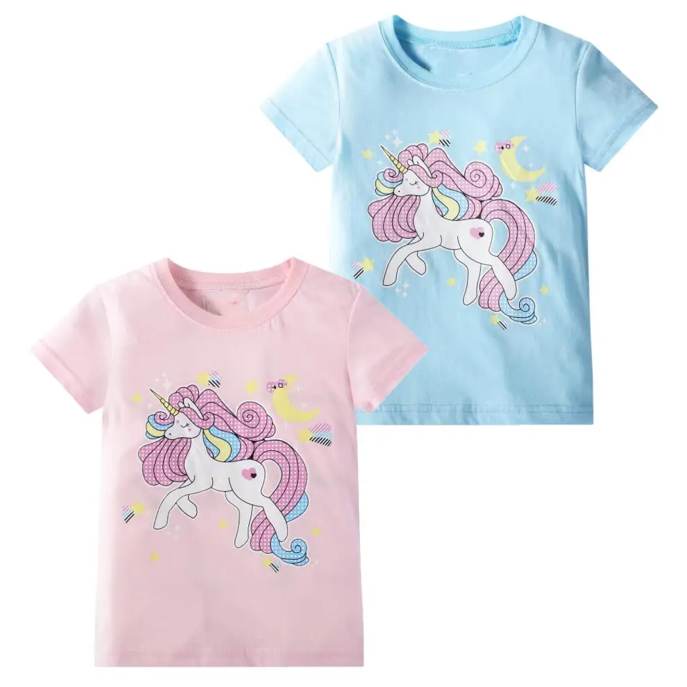 2021 модной одежды для девочек Комплект Единорог футболка детей My Little Pony белый/розовый Детские футболки с