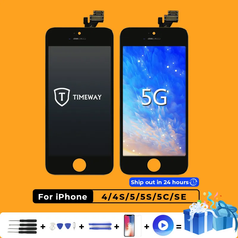 

TIMEWAY PR7 AAA+ For iPhone 5G 5S 5C SE Touch Screen No Dead Pixel For iPhone 5G 5SE 5C LCD Assembly Digitizer Replacement