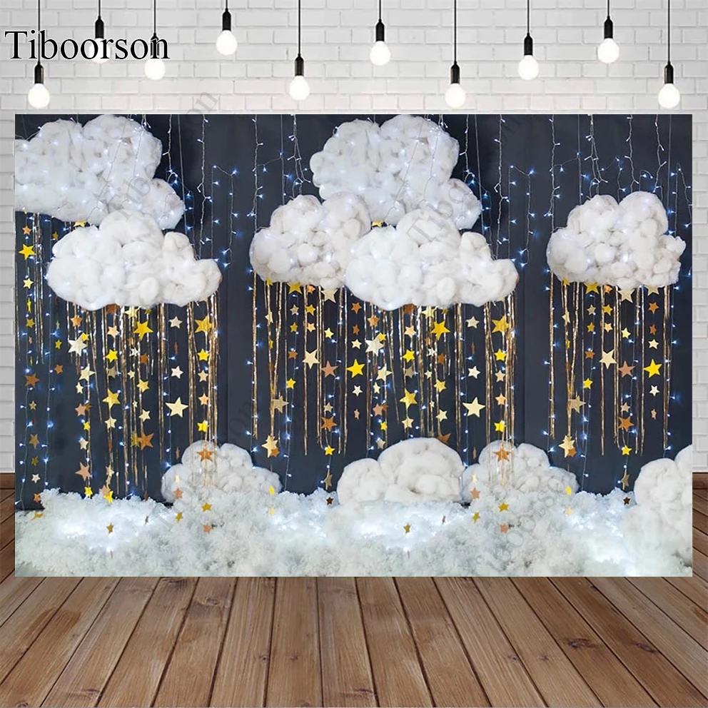 

Golden Little Star Baby Shower Photo Background Newborn Baby Birthday Portrait Photography Backdrop for Photo Studio Background