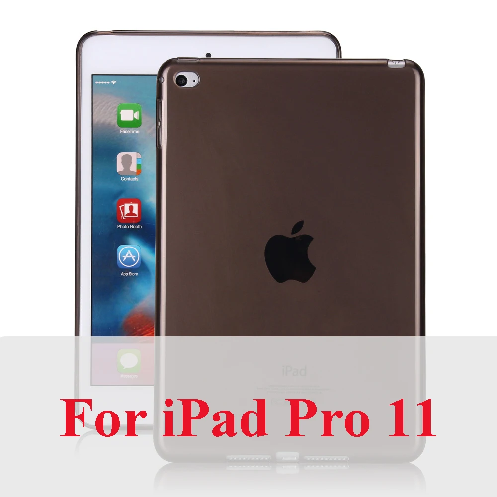 Конфеты прозрачный тонкий чехол из термопластичного полиуретана для iPad Pro 11 9,7 крышка пластыри на гелевой основе защитный чехол для iPad 2/3/4, 5, 6, Air1 Air2 Капа - Цвет: For pro 11 Black
