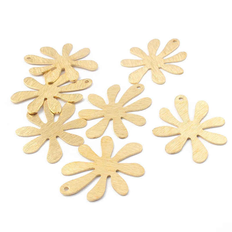 10 шт Необработанные латунные листья перо цветок Подвески кулон DIY ожерелье