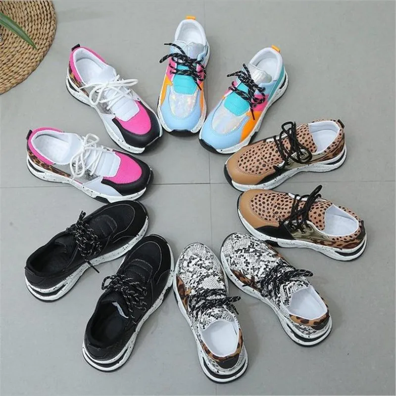 

Spring New Chunky Sneakers Women Fashion Designer Shoes Breathable Comfortable Female Vulcanize Shoes Ladies Platform Footwear