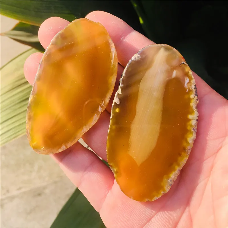 Комплект из 2 предметов природа подвеска Агат ломтик Coaster желтый кварцевый и