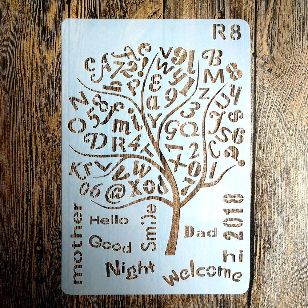 НОВЫЕ цифры букв DIY ремесла настенная живопись декоративный трафарет тиснение