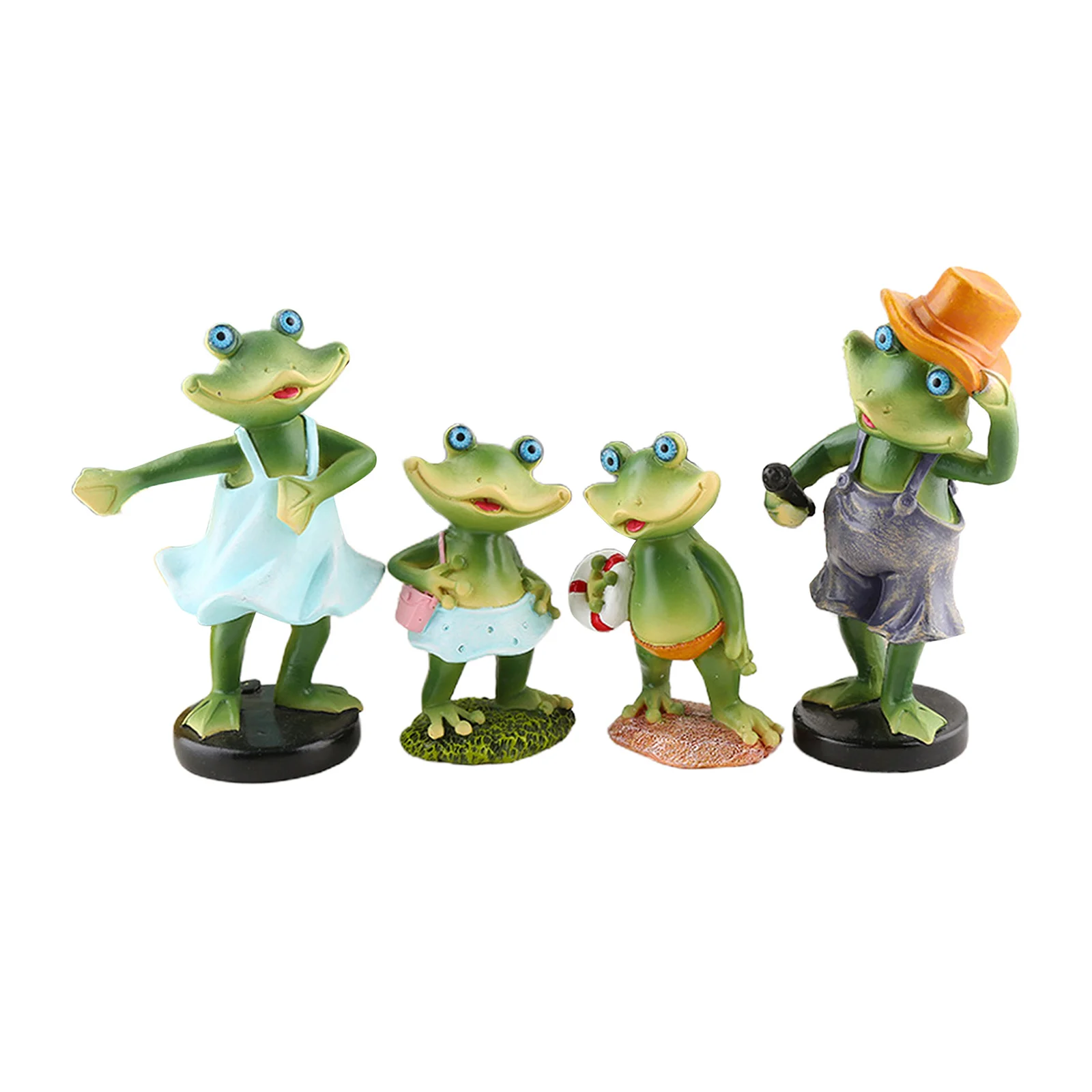 

4 шт./компл., Мультяшные искусство, лягушки, скульптура, орнамент, статуэтка, статуэтка, художественные изделия