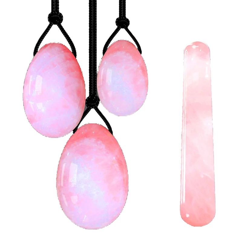 

Crystal Quartz Yoni Egg Set For Kegel Exerciser Yoga Postpartum Health Massage Tool