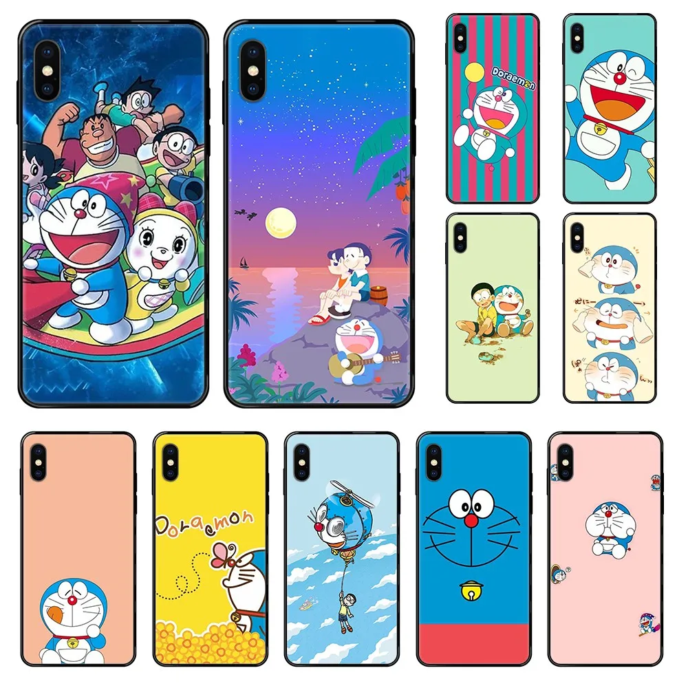 Чехол из ТПУ с рисунком дораэмона для мобильного телефона Etui черный чехол iphone 4 4s 5