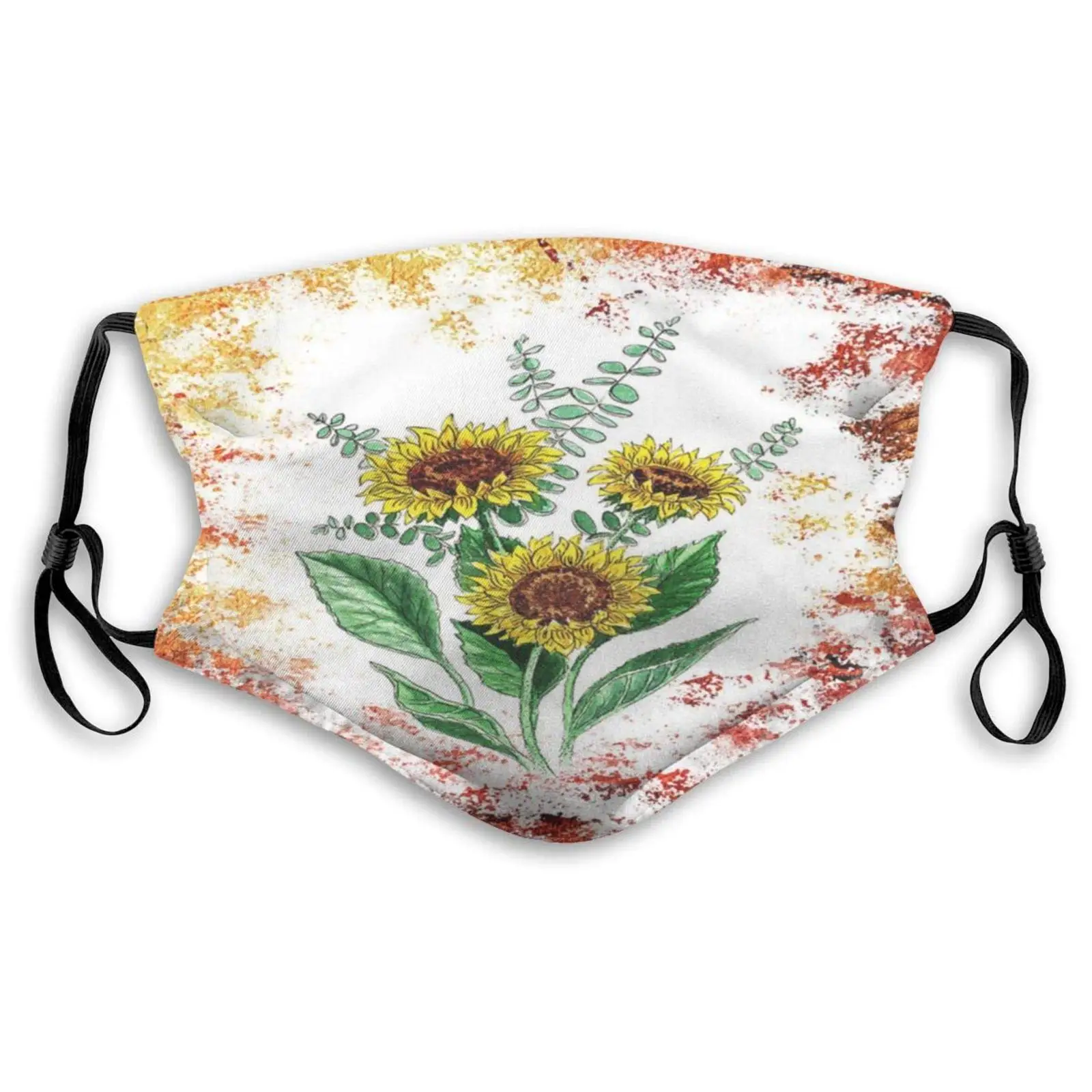 

Watercolor Painting of Sunflower Dust Reusable Washable Face Mouth Face Cover Facial Dust Mouth Scarf Cycling Camping Adult
