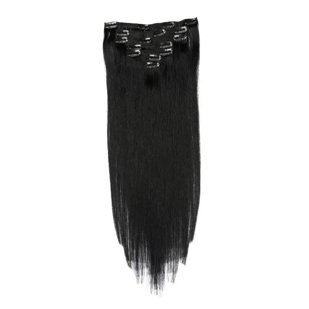 Бразильские прямые волосы Remy на заколке для наращивания человеческих волос