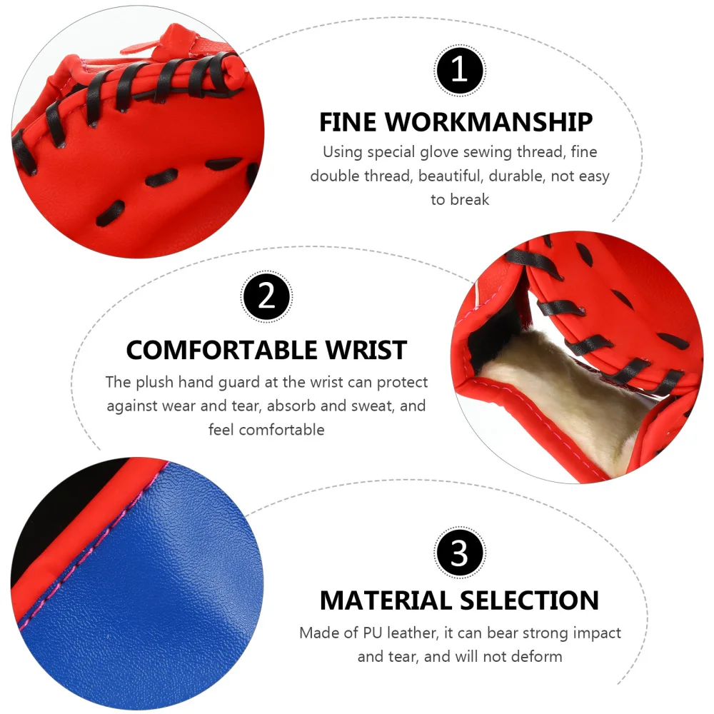 

1Pc Baseball Glove PU Thickened Glove Pitcher Training Glove Infielder's Glove