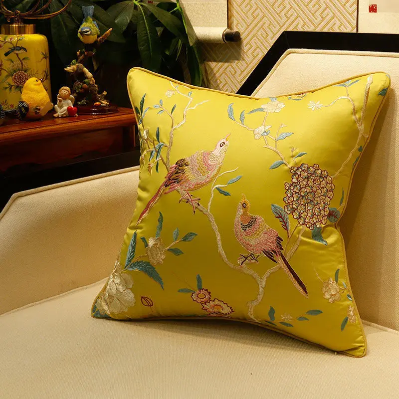 

New Chinese style living room sofa pillow luxury cushion cover lumbar pillowcase pillow home decoration