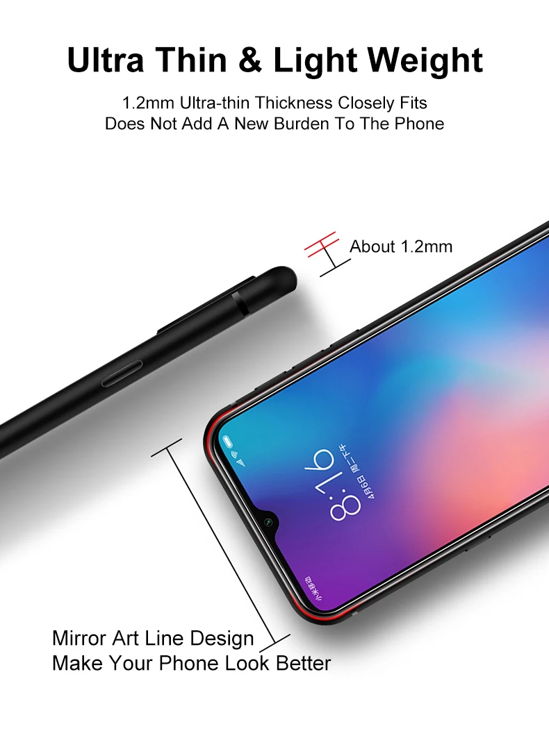 Твердые Цвет силиконовый чехол для Xiaomi Mi 8 9 Se A1 A2 6 ультра тонкий матовый Задняя