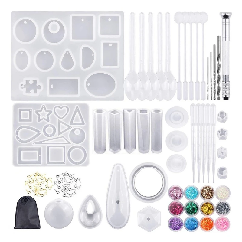 

Crystal Epoxy Resin Mold Necklace Pendant Casting Silicone Mould DIY Crafts Handmade Earrings Jewelry Making Tool