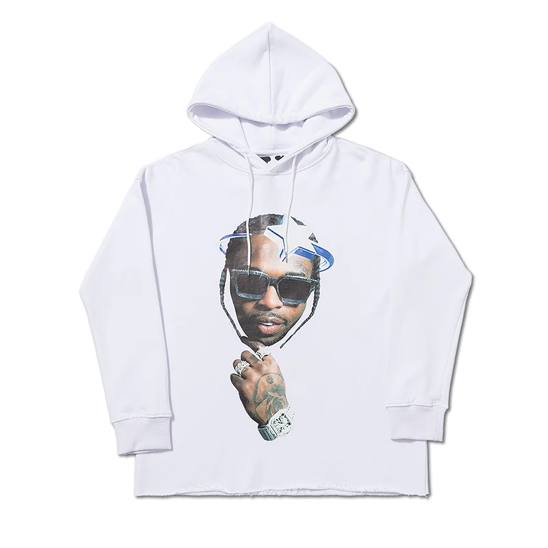 

Trendy Brand Vlone 20ss Portrait Printing Hoodie High Street Loose Men and Women Casual Hooded Sweater Jacket