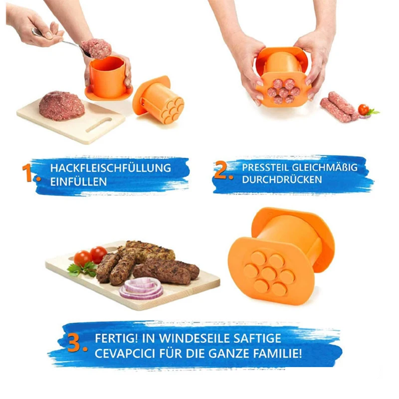 Фото Новый продукт, кухонные инструменты, выдавливатель для мяса, устройство для приготовления мяса, колбасы, хот-догов, Meatball, инструмент для быс... №3