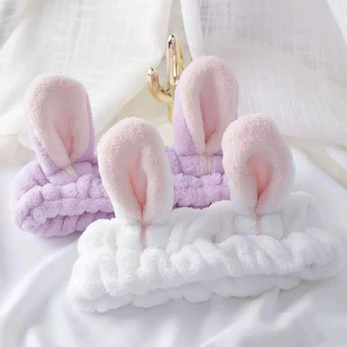 Милая повязка на голову с бантом из кораллового флиса для мытья лица макияж