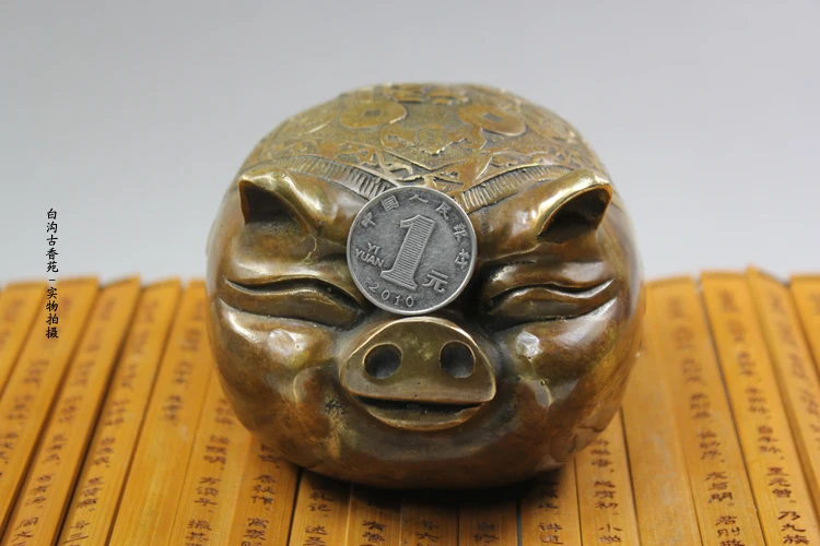 12 см китайского зодиака Фортуна Медь свинья коллекция высококлассные домашний